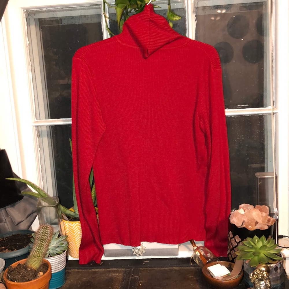 Red turtle neck
